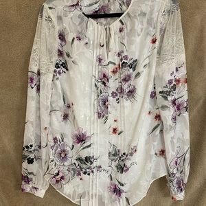 White House Black Market floral blouse